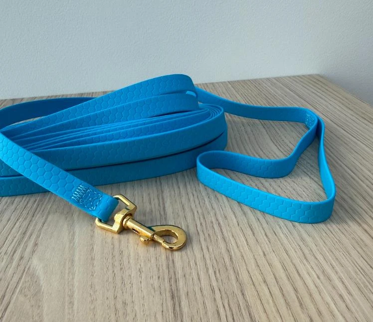 Large 9-meter dog leash, made of hexa biothane [azure blue] – photo 2